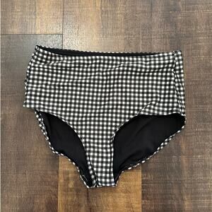 Albion High-Waisted Gingham Swimsuit Bottoms Size Small